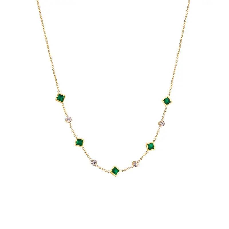 Oro Smeraldo Geometric Station Collana