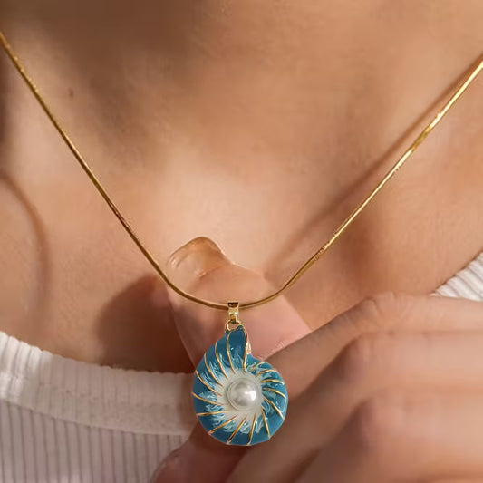 Seashell Perla Oro Collana