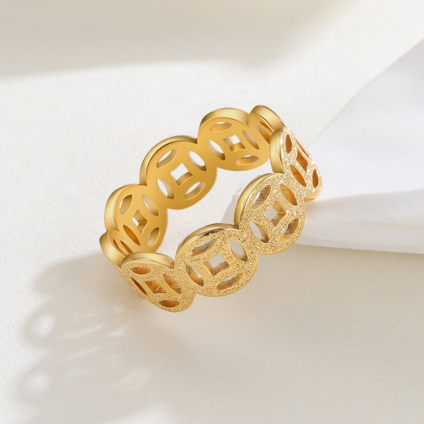 Ella Classic Pattern Anello | Oro