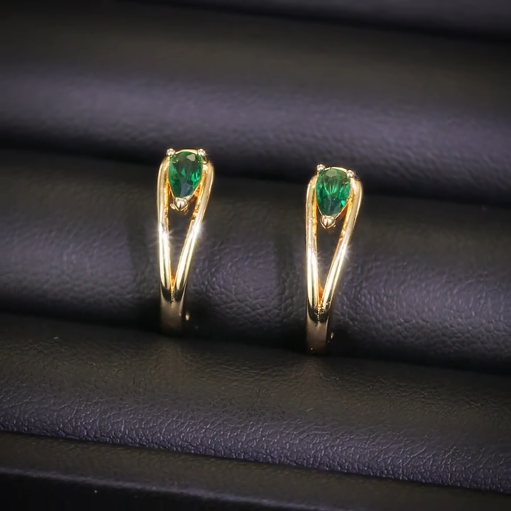 Oro Smeraldo Accent Orecchini a Cerchio