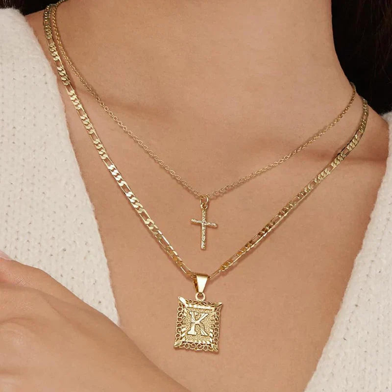 Cross Initial Set Collane | Oro