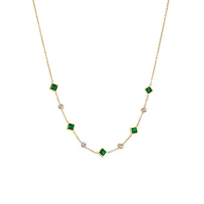 Oro Smeraldo Geometric Station Collana