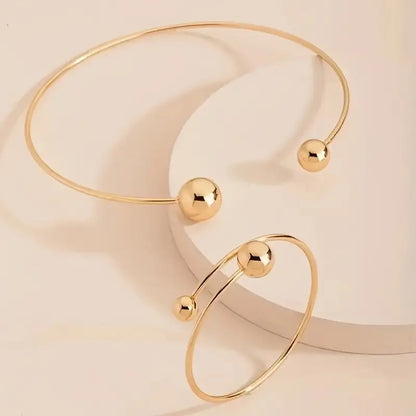 Minimalist Glow Collar & Cuff Set Bracciali | Oro