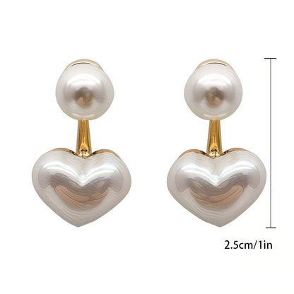 Double Perla Cuore Orecchini