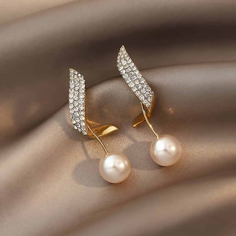 Cristallo Piuma Orecchini di Perle