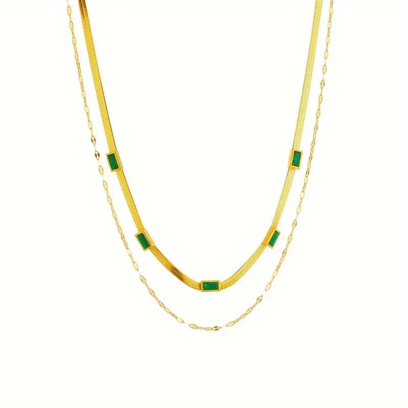 Sister Gem Double-Layer Retro Collana | Oro