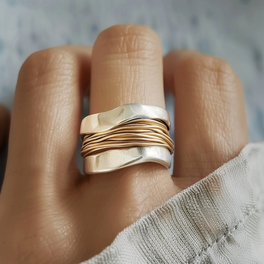 Argento Golden Threads Anello