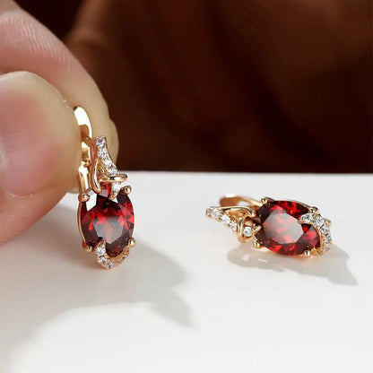 Crimson Twilight Orecchini Pendenti | Oro
