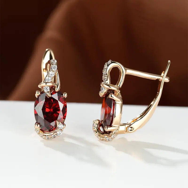 Crimson Twilight Orecchini Pendenti | Oro
