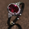 Argento Rubino Halo Anello