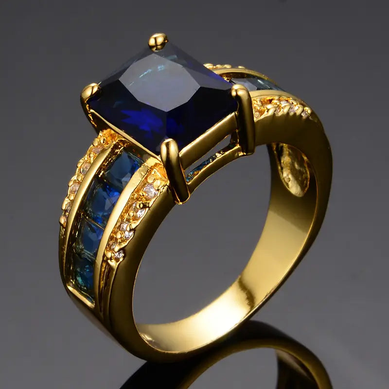 Oro Zaffiro Square-Cut Anello