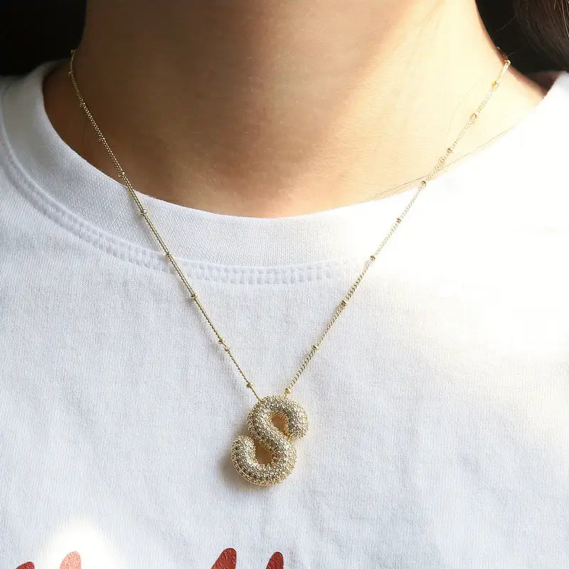 Bubble letter initial set collane | Oro