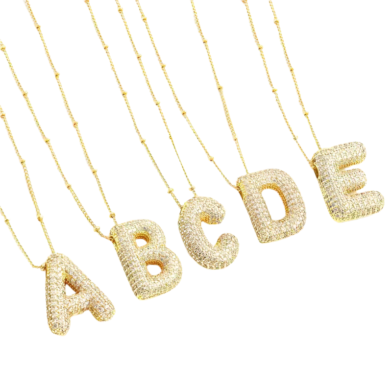 Bubble letter initial set collane | Oro