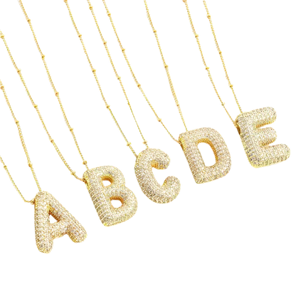 Bubble letter initial set collane | Oro