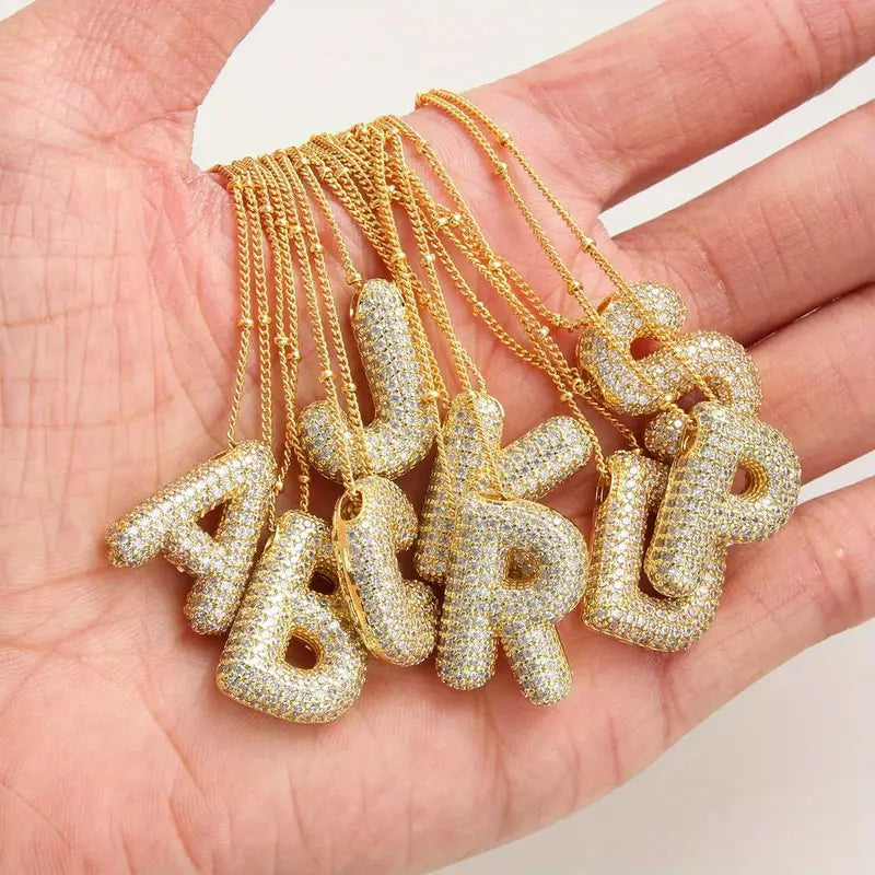 Bubble letter initial set collane | Oro