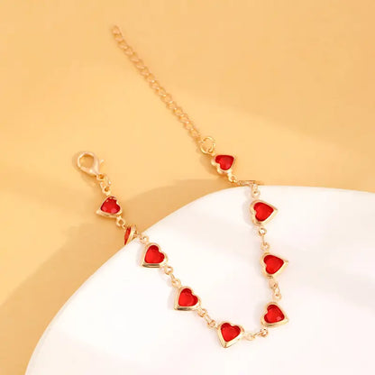 Oro Rubino Cuore Chain Bracciale