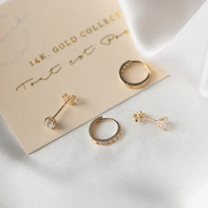 Dara Brillane Pietra Orecchini Set | Oro