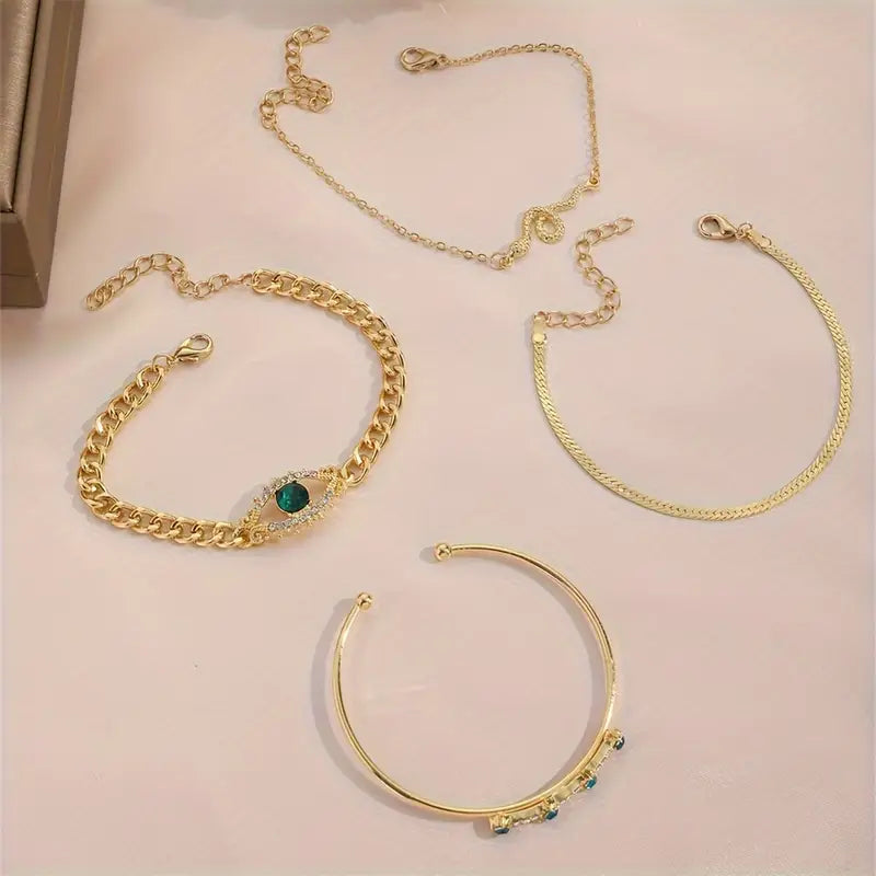 Oro Smeraldo Bracciale con Ciondolo Set