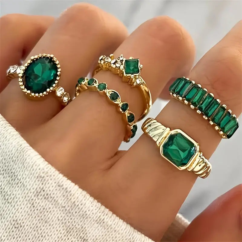 Oro Smeraldo Set Anelli
