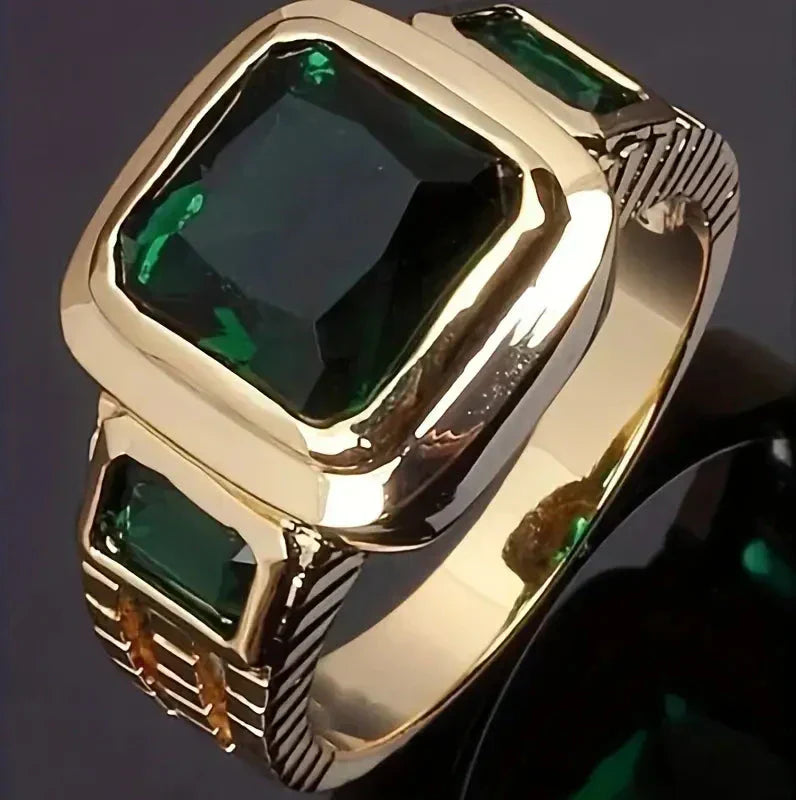 Oro Smeraldo Signet Anello