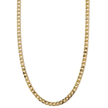 Flat Link Curb Chain Collana | Oro