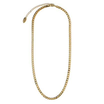 Flat Link Curb Chain Collana | Oro