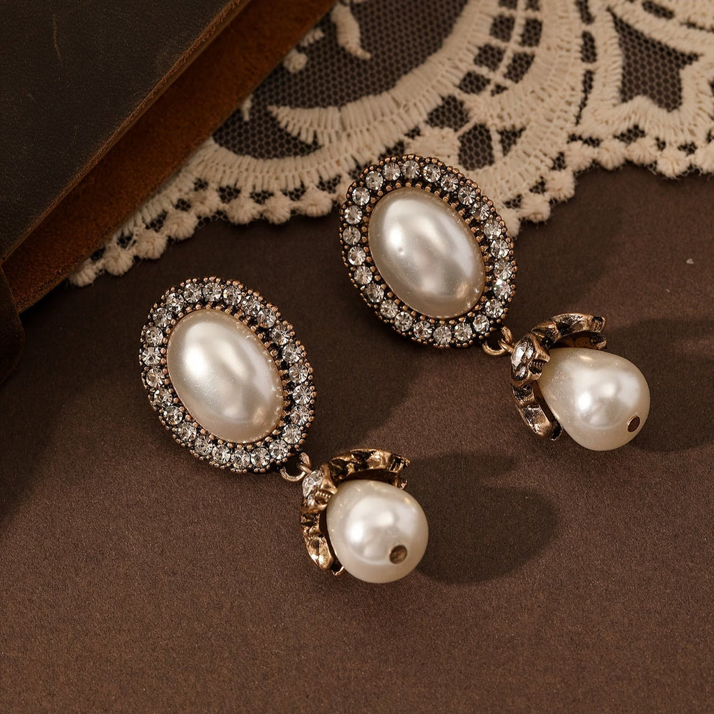 Vintage Perla Frame Orecchini Pendenti