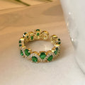 Calira Sparkling Smeraldo Open Anello | Oro