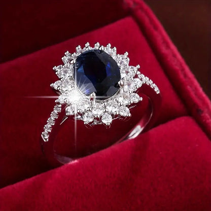 Oro Zaffiro Halo Anello