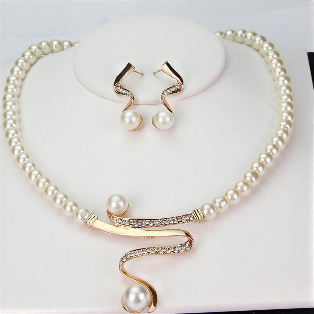 Elegant Naturale Collana di Perle Set
