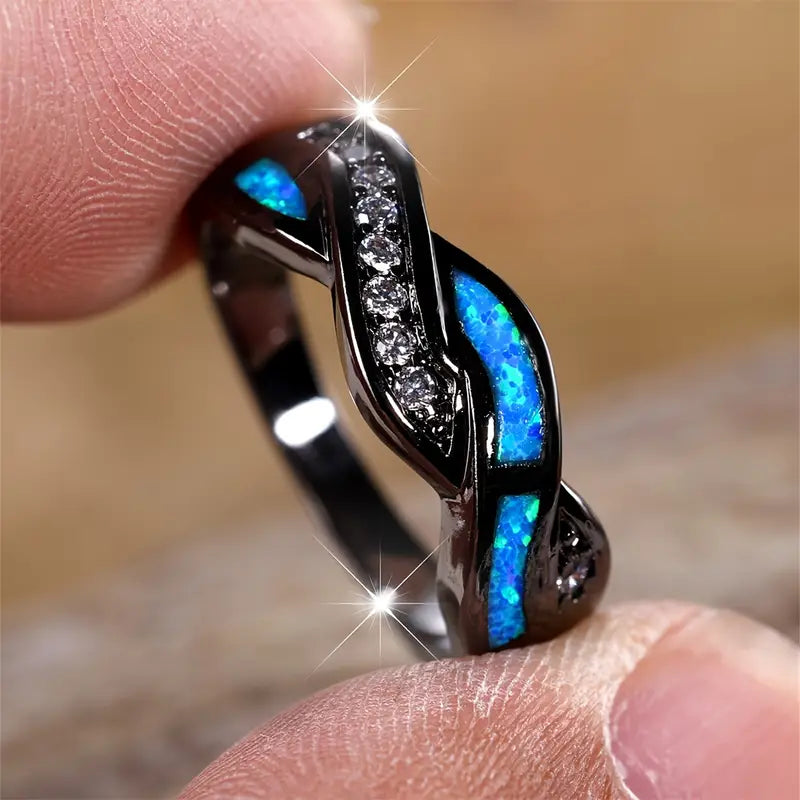 Argento Twisted Inlay Anello