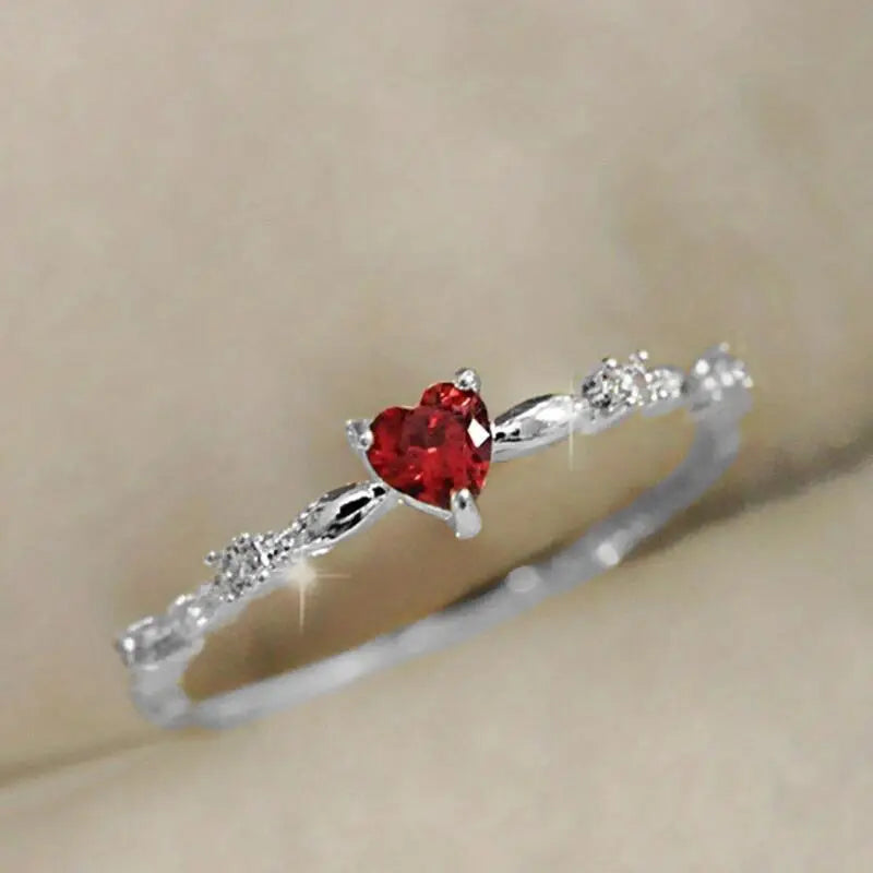 Oro Rubino Cuore Anello