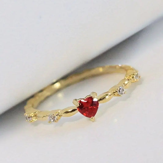 Oro Rubino Cuore Anello