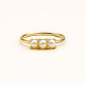 Triple Perla Oro Anello