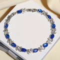 Argento Zaffiro Floral Link Bracciale
