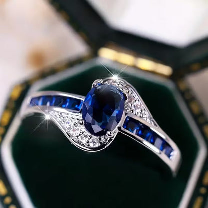 Zaffiro Flow Anello | Bianco Oro