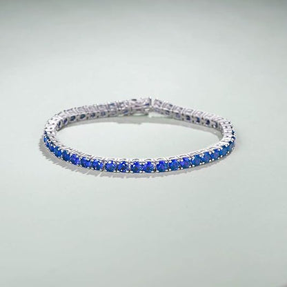 Zaffiro Bracciale Tennis | Bianco Oro