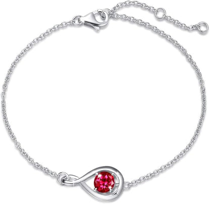 Rubino Infinity Bracciale | Bianco Oro