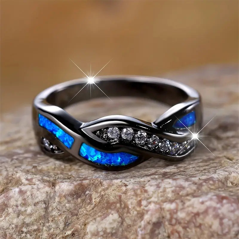 Argento Twisted Inlay Anello