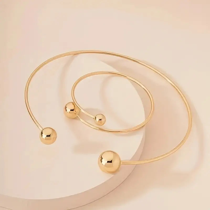 Minimalist Glow Collar & Cuff Set Bracciali | Oro