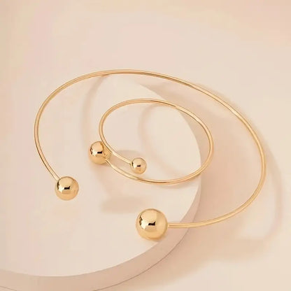 Minimalist Glow Collar & Cuff Set Bracciali | Oro