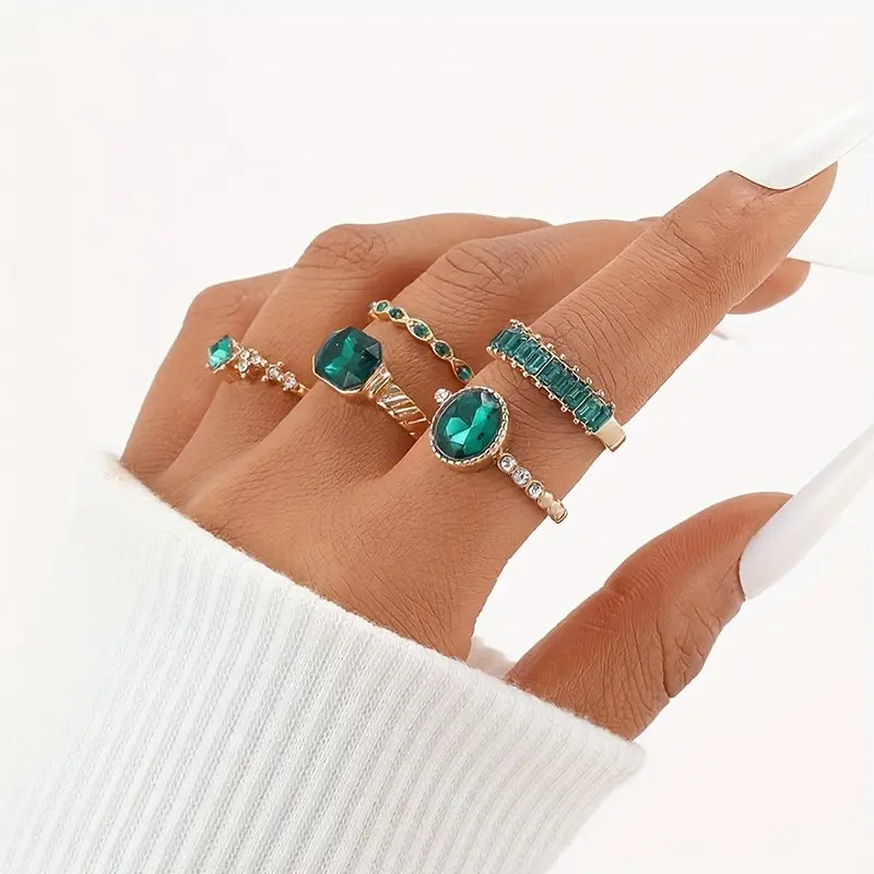 Oro Smeraldo Set Anelli