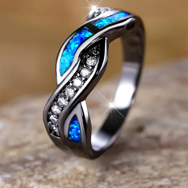 Argento Twisted Inlay Anello