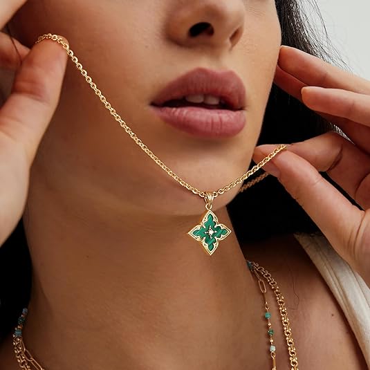 Smeraldo Clover Pendant Collana | Oro