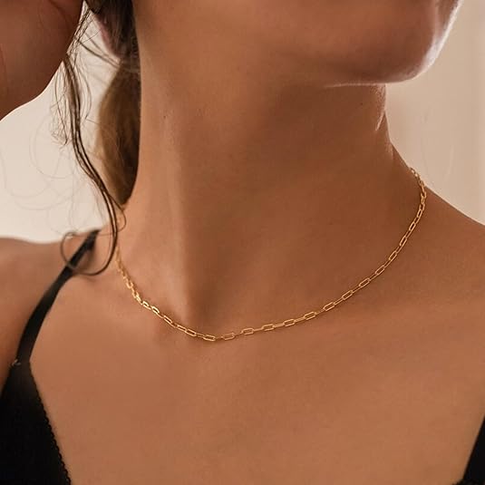 Paperclip Layered Rubino Collana | Oro