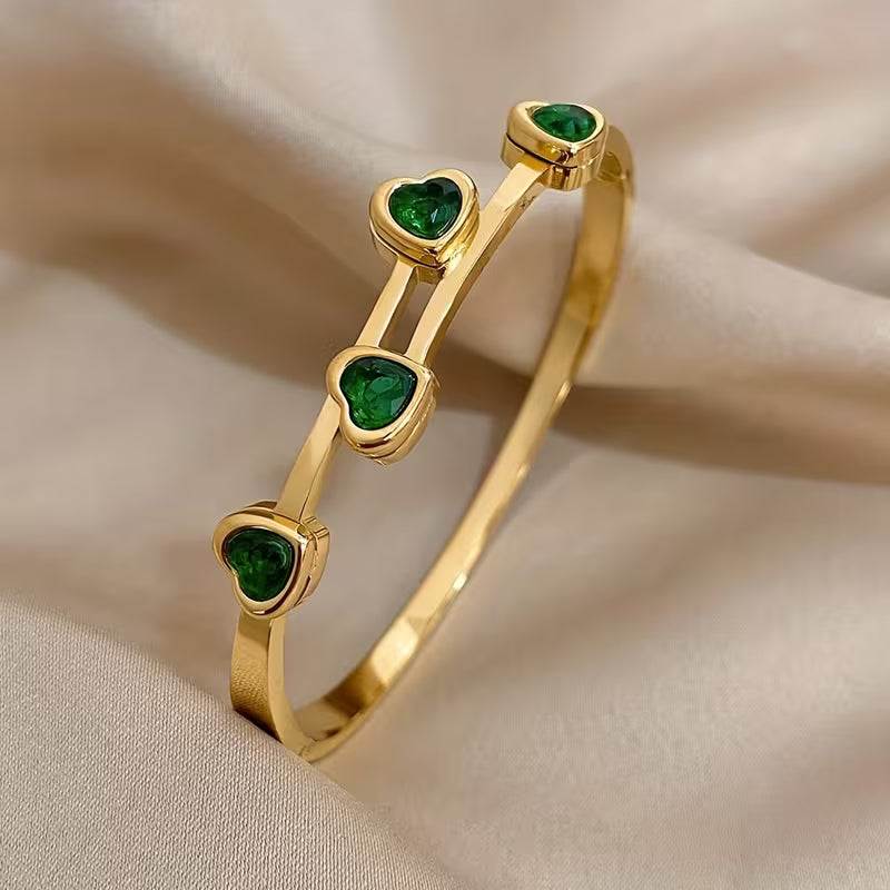Verde Cuori Bracciale | Oro