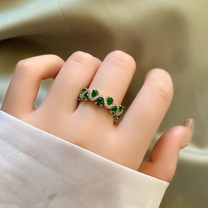 Calira Sparkling Smeraldo Open Anello | Oro