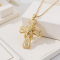 Radiant Cross Pendant Collana | Oro