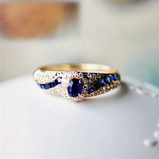 Oro Zaffiro Band Anello
