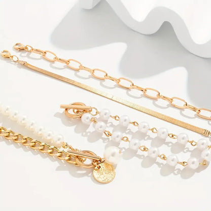 Premium Layered Bracciale di Perle Set